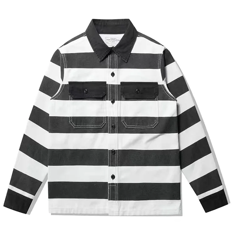 TIMSMEN Prison Stripe Long Sleeve Jacket