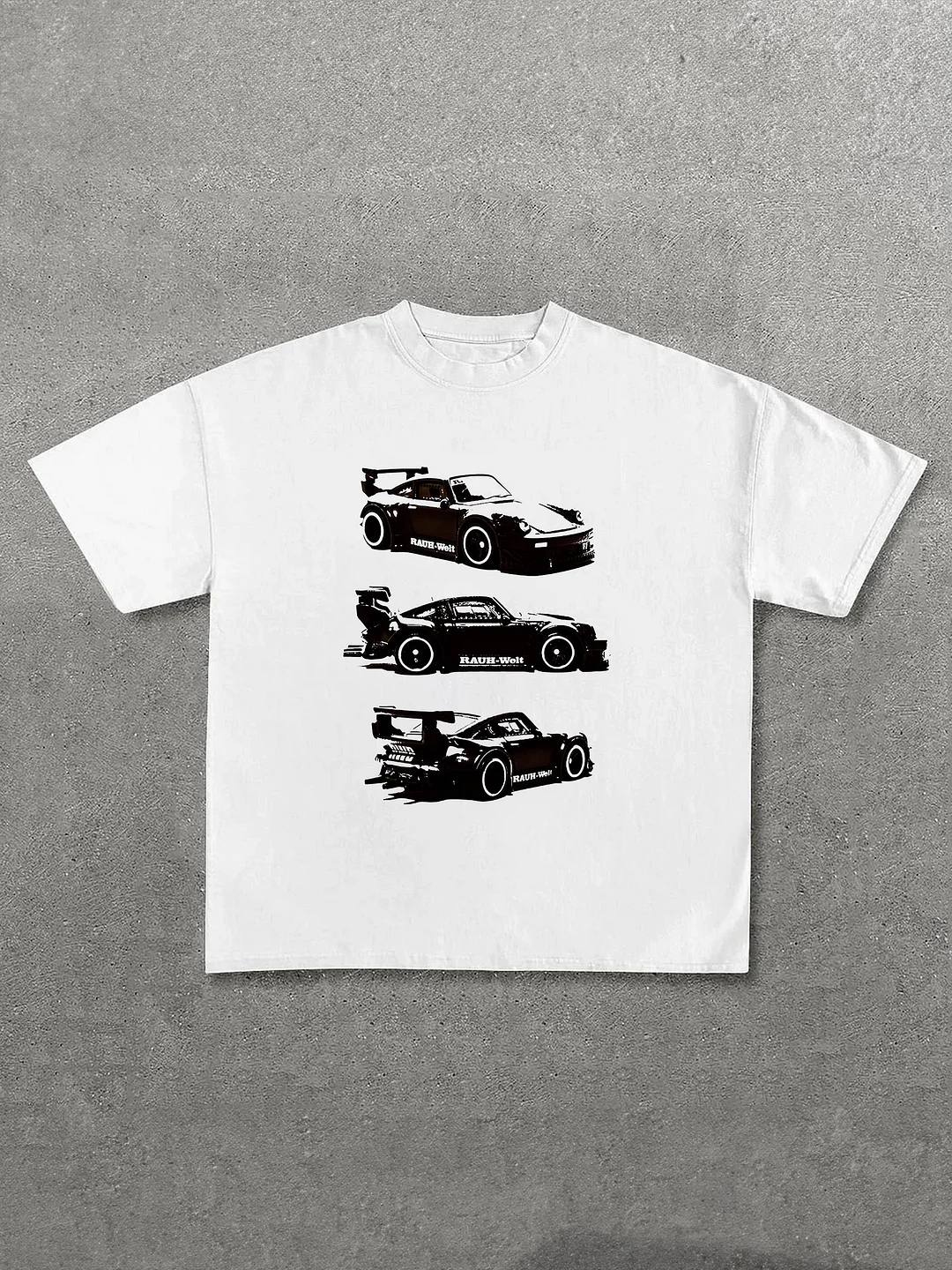 Porsche RWB Rauh-welt Printed Men's Oversized T-shirts - Devcarry