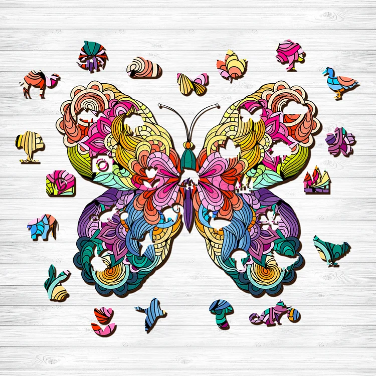 Ericpuzzle™ Butterfly Mandala Wooden Jigsaw Puzzle