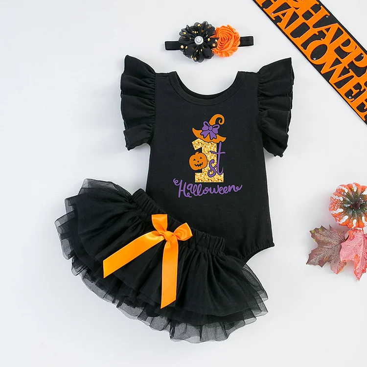  [🎃Halloween Sale🎃] For 20"-22" Reborn Baby Girl Doll Black Skirt Clothing 3-Pieces Set Accessories - Reborndollsshop®-Reborndollsshop®