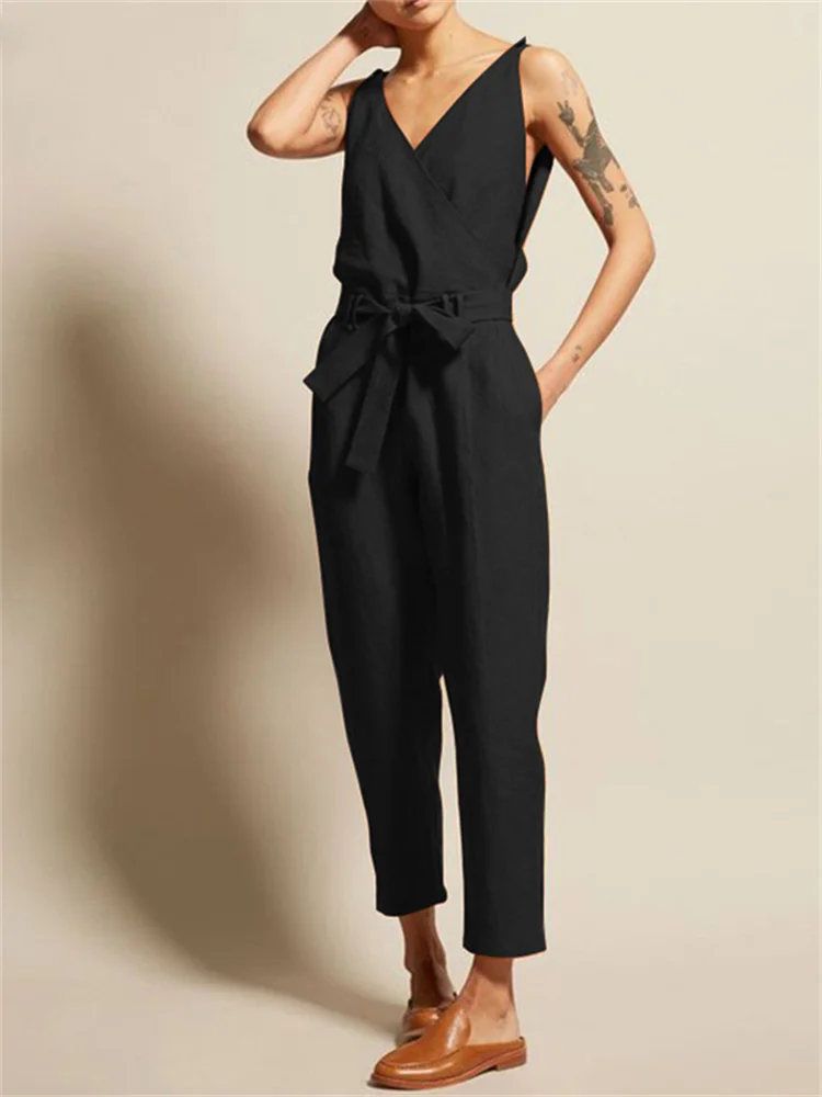 ⚡NEW SEASON⚡V Neck Wrap Tied Casual Jumpsuit