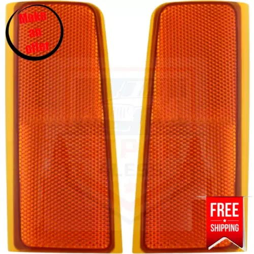 Dronehint Front Reflector Set of 2 Right & Left for 1988-1993 GMC C1500/C2500/C3500 Sierra (For: GMC) Parts