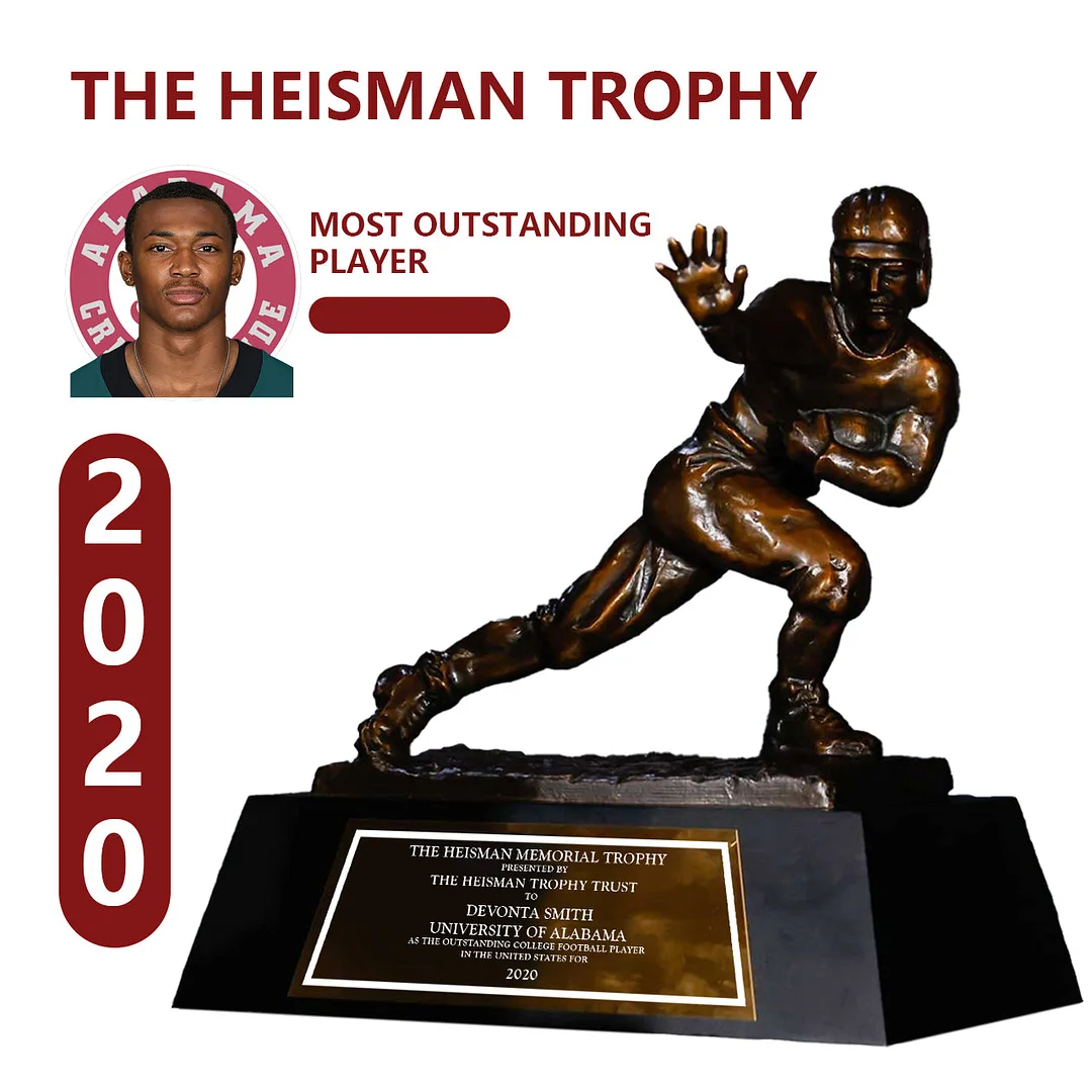 2020 Alabama Crimson Tide DeVonta Smith NCAA Heisman Trophy