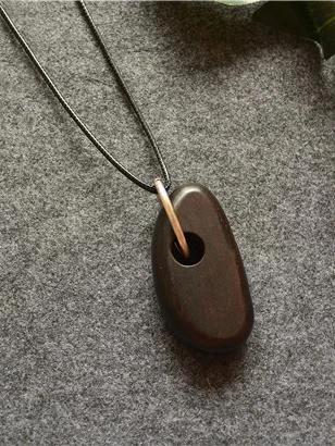 Simple Whole Wood Pendant Necklace