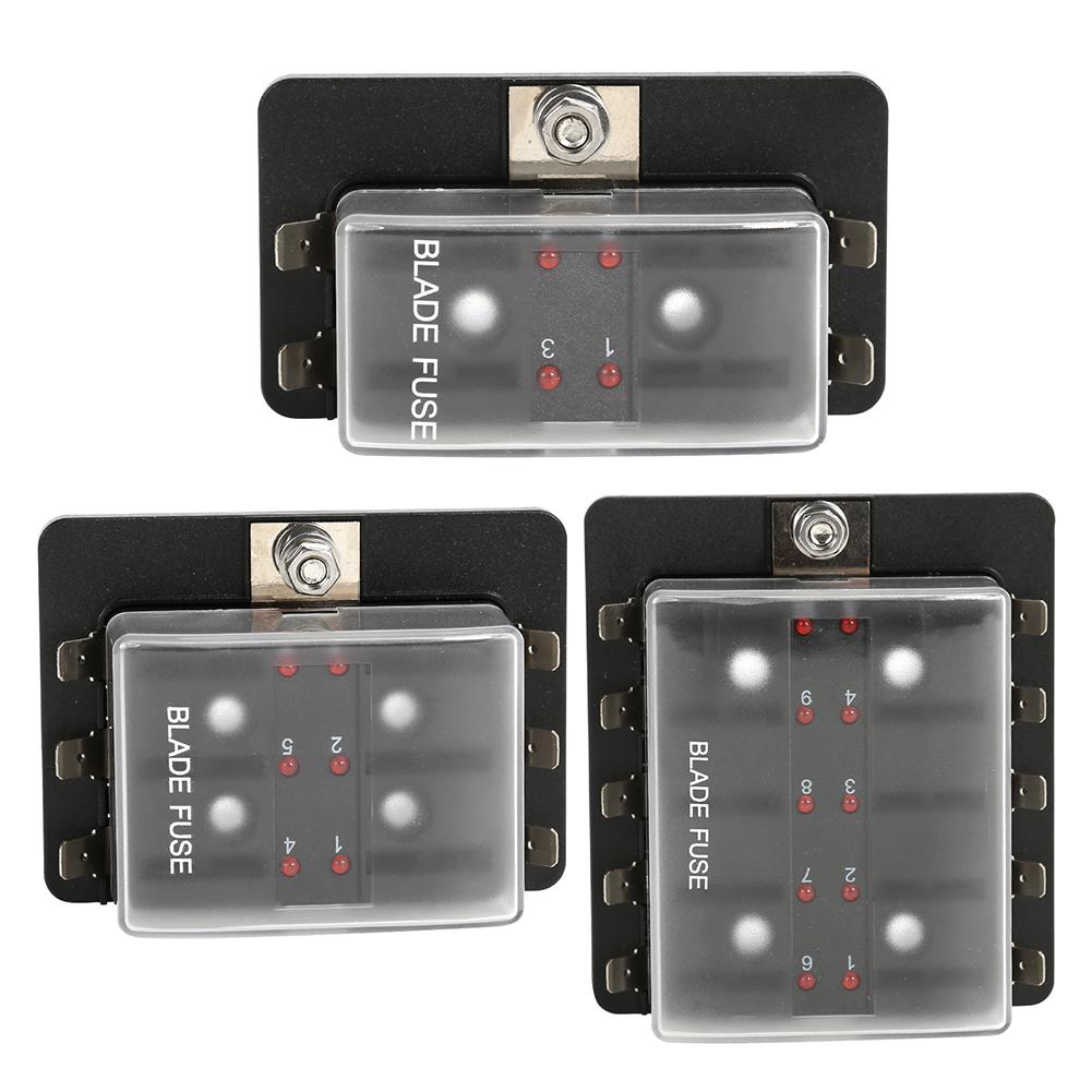 Blade Fuse Block ATO Fuse Box Holder with LED Indicator for Car Boat Maine, 10-way fuse box with led, 501 Original
Blade Fuse Block ATO Fuse Box Holder with LED Indicator for Car Boat Maine, 10-way fuse box with led, 501 Original