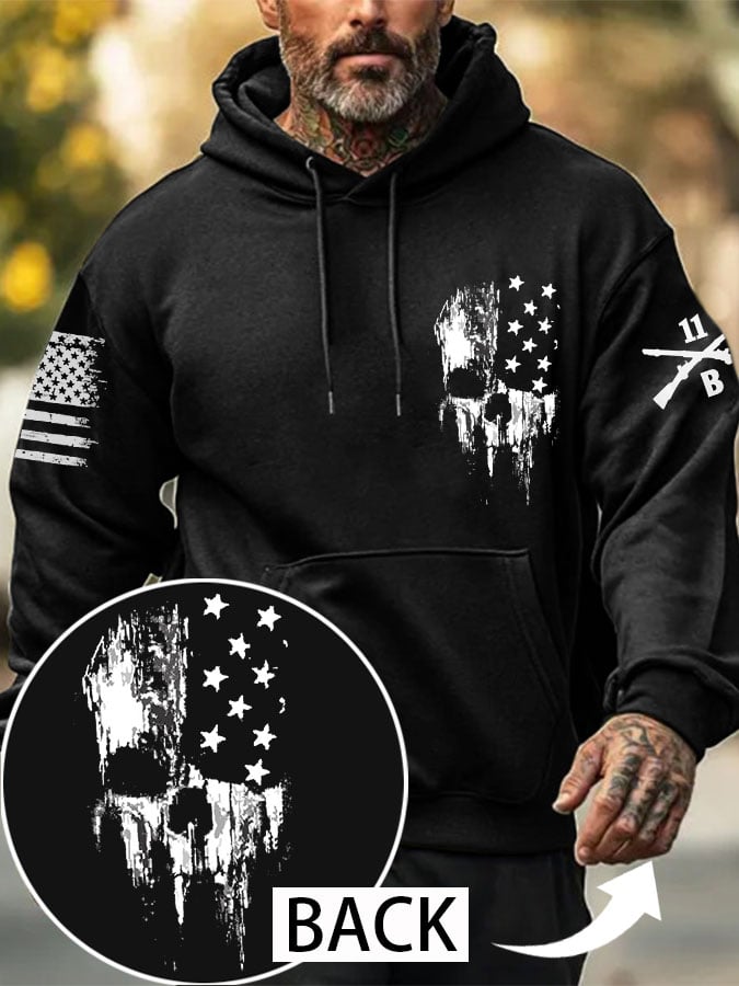 Men's Flag Skull Hoodie