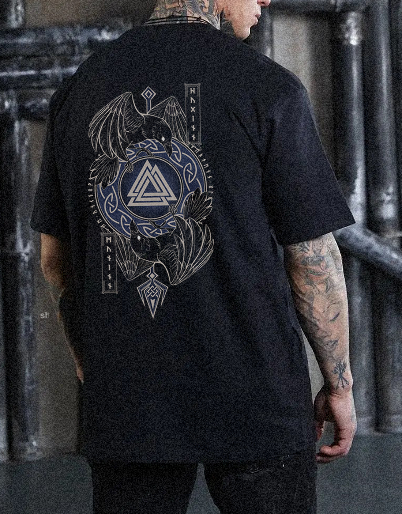 Nordic Viking Raven Rune T-shirt Lixishop 