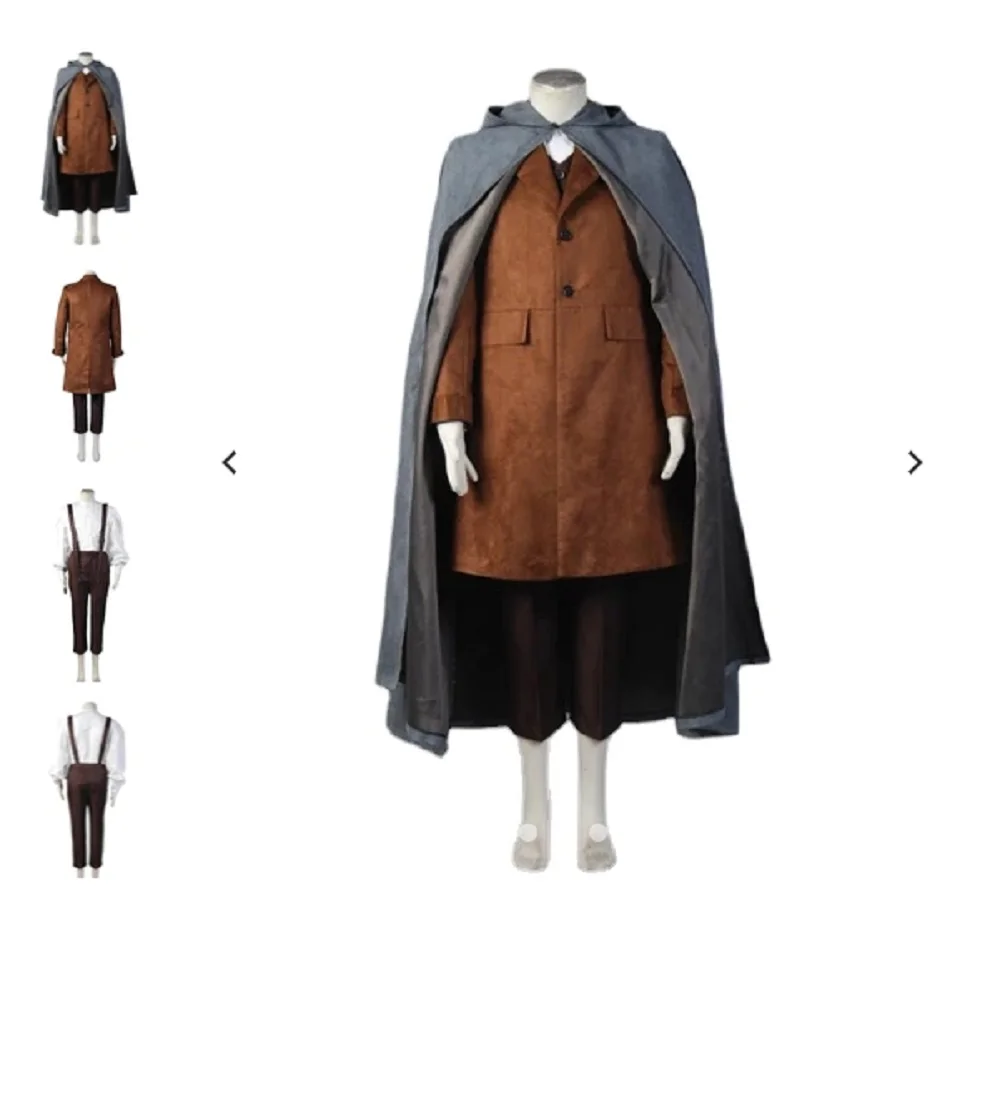 The Lord Of The Rings Frodo Baggins Cosplay Costume Cape Coat