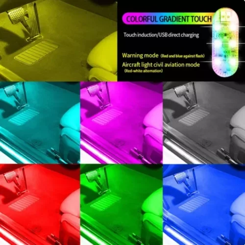 Dronehint 1x Mini USB LED Car Interior Light Touch Key Neon Atmosphere Ambient Light Parts (For: Land Rover) Parts