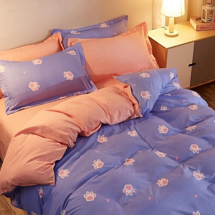 Kawaii Pastel Paws Bedding Sheet Set SP1710399