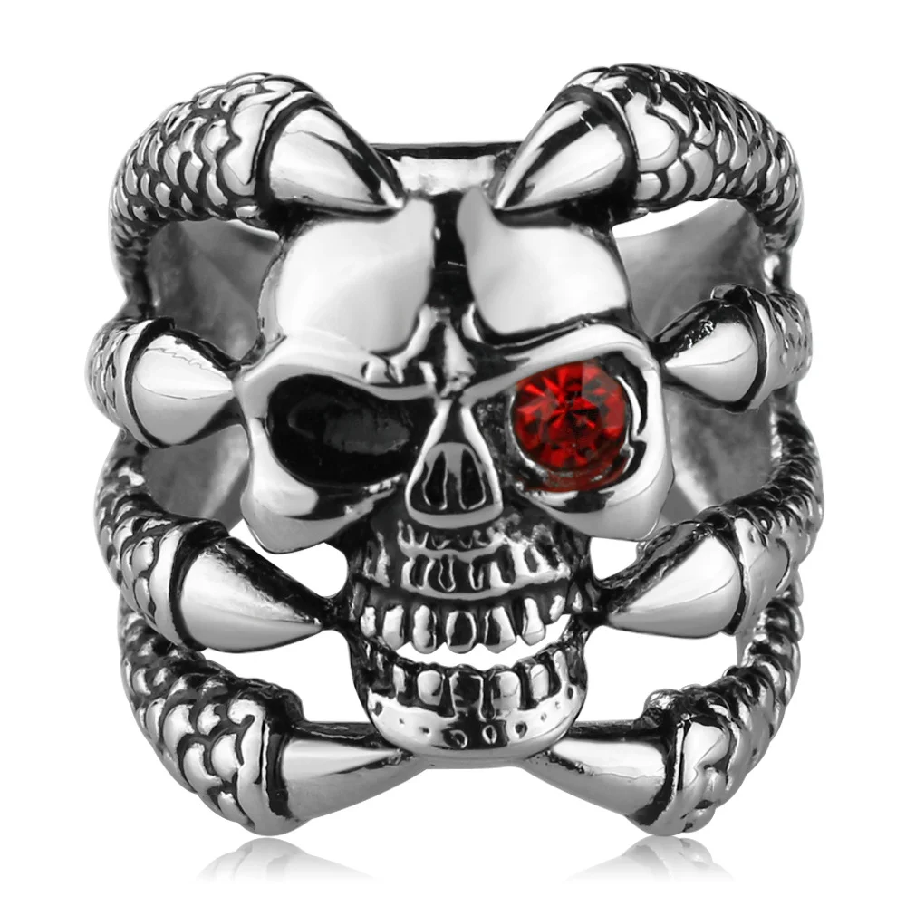 Personalized ghost hand skull men ring