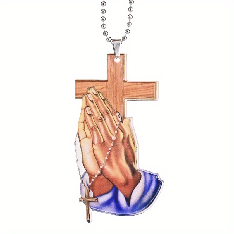 Jesus Cross Prayer Hand Pendant-BSTC1076-Guru-buzz