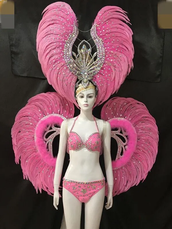 VCSHOES Dance party costumes evening gowns weddings street dances carnival costumes dance costumes belly dances White Pink