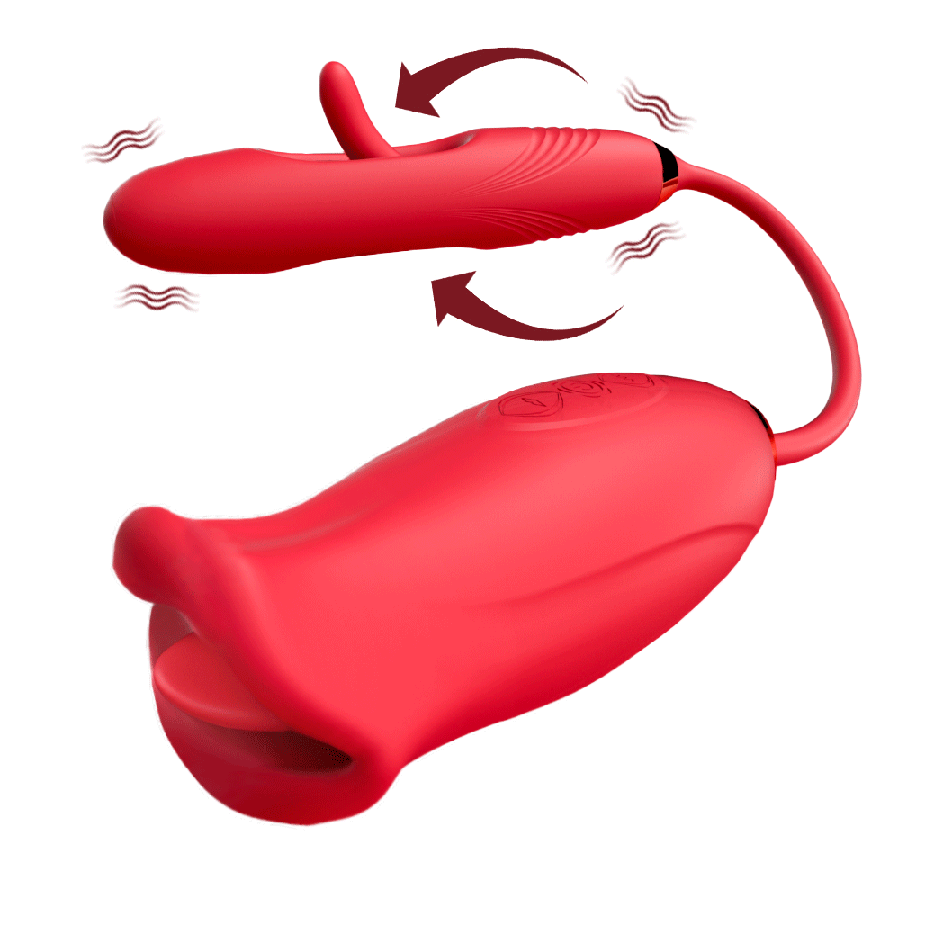 3-in-1 rose clit vibrator sex toy with dildo