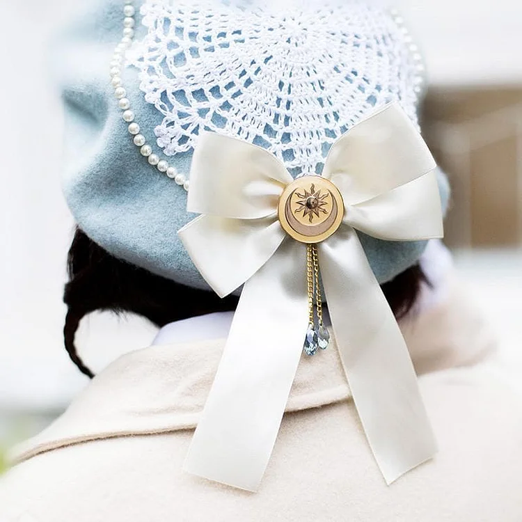 Blue/Pink Kawaii Lolita Bow Beret SP1811812