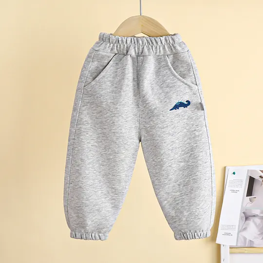 【12M-7Y】Boys' Dinosaur Embroidered Casual Sweatpants