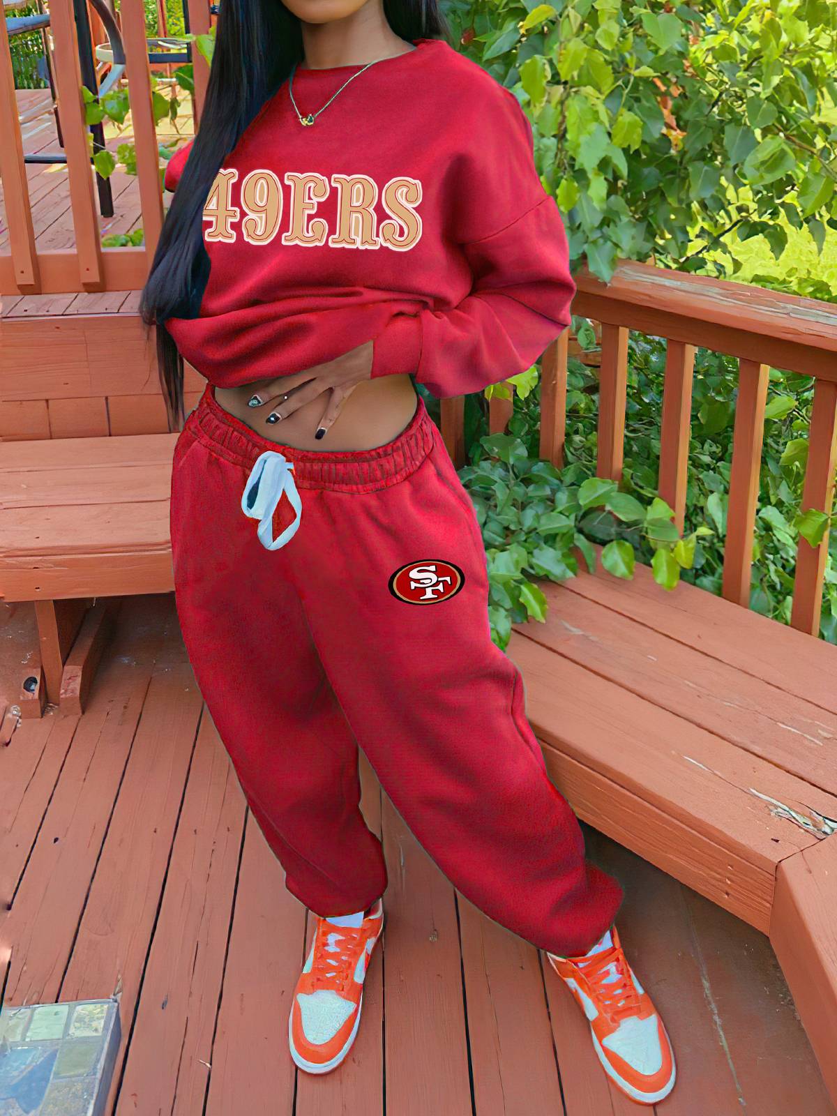 NFL Old English 49ers Hoodie - Burgundy, Fashion Nova, Screens Tops and  Bottoms