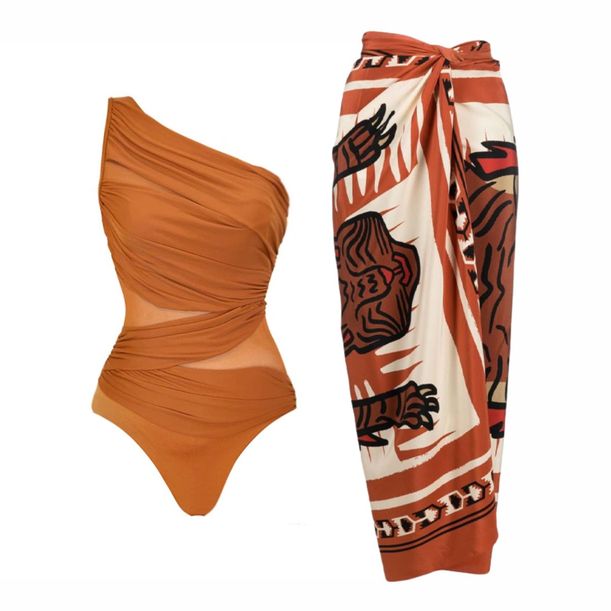 Herlipto ★ Le Lavandou Swimsuit Ahmosy Cut-Out One-Piece Swimsuit With Ruffles And