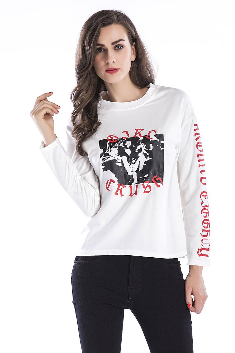 White Pullover Printed Sweatshirt - Shop Trendy Women's Clothing | LoverChic