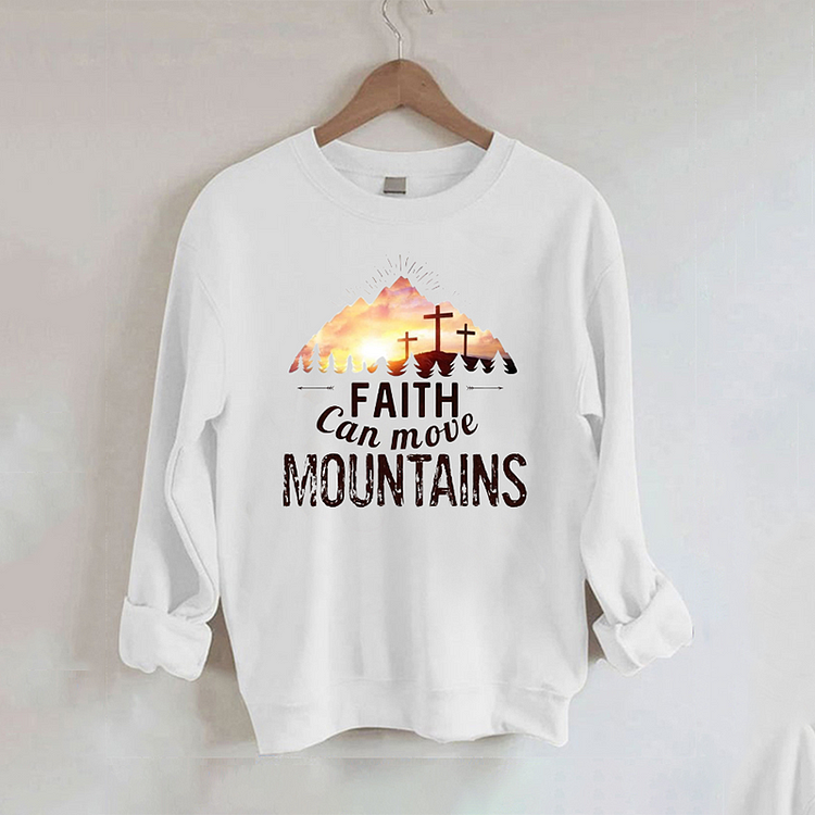 Comstylish Faith Can Move Mountains Print Sweatshirt