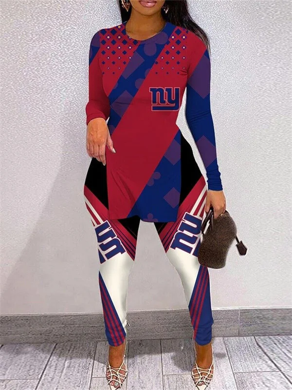 New York Giants
Limited Edition High Slit Shirts And Leggings Two-Piece Suits