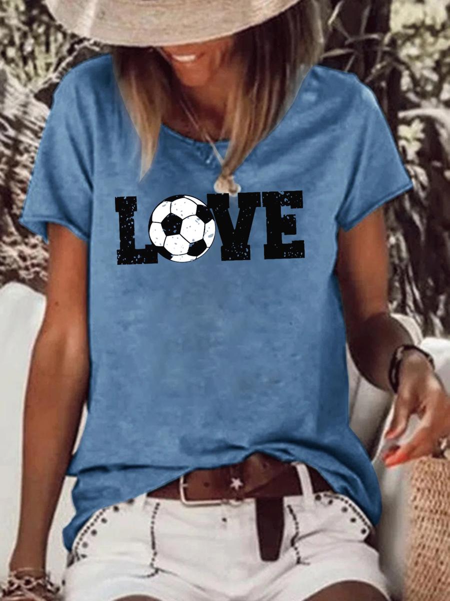 Love Soccer Raw Hem Tee-Guru-buzz