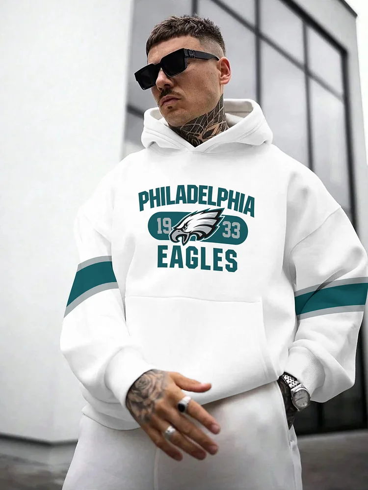Philadelphia Eagles Printed Hooded Pocket Pullover Hoodie