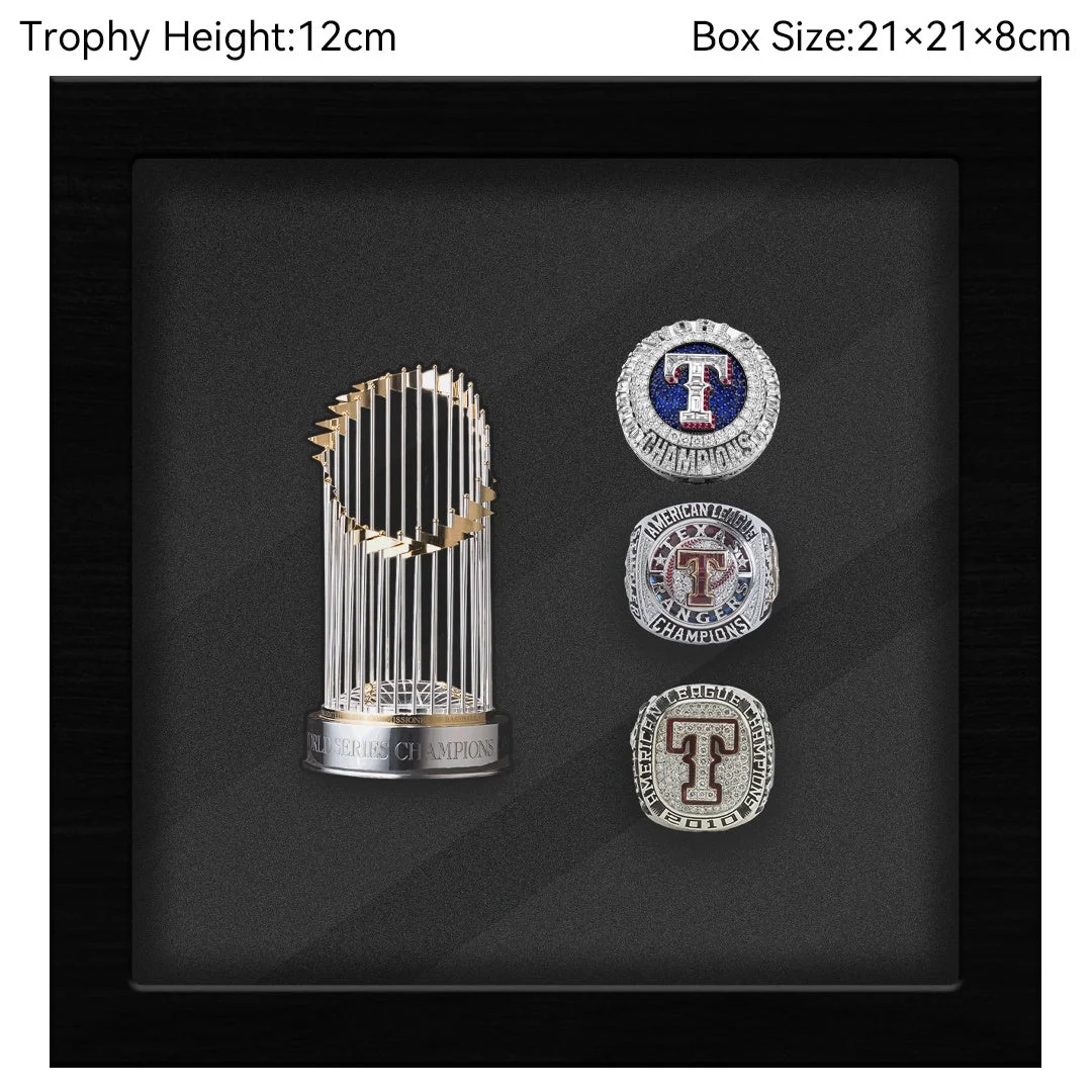 2023 TEXAS RANGERS MLB World Series Championship Trophy&Ring Box【1+3】