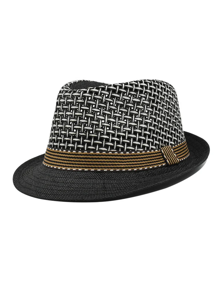 Men's Hollow Out Breathable Flat Top Vintage Straw Hat
