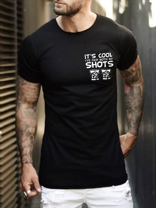 Men'S Fashion It'S Cool Shots Whiskey Graphic T-Shirt