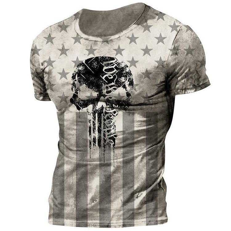 Mens Vintage Skull Print T-Shirt