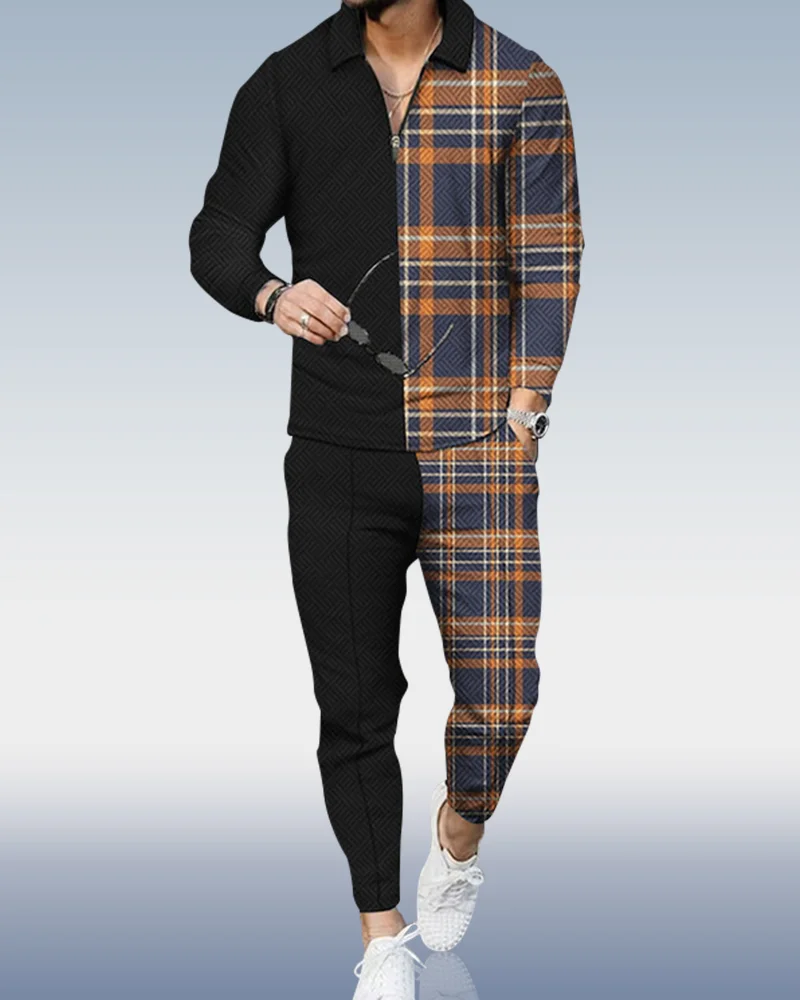 Suitmens Men's Colorblock Personalized Polo Suit 101