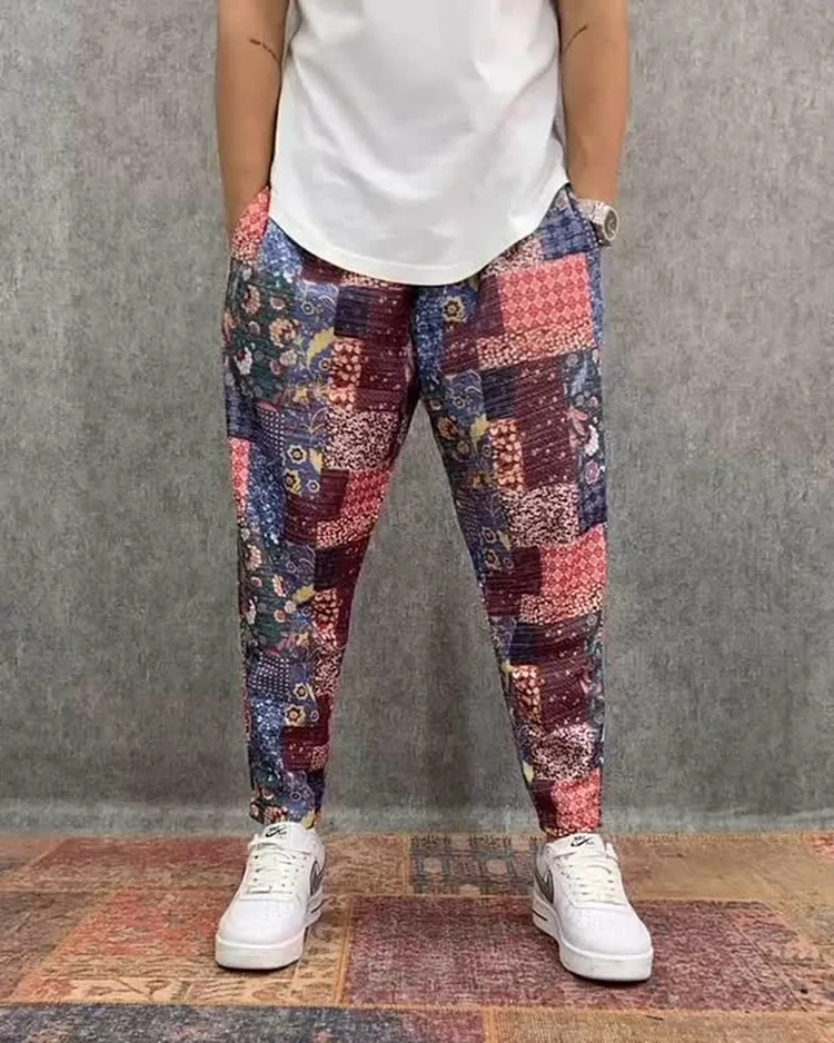 Printed Nine-Minute Jogging Pants