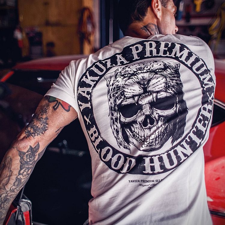 Casual Skull Print Mens Short Sleeve T-Shirt