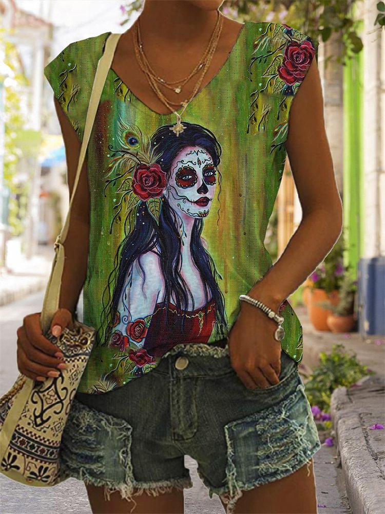 Day Of The Dead Art Print Tank Top