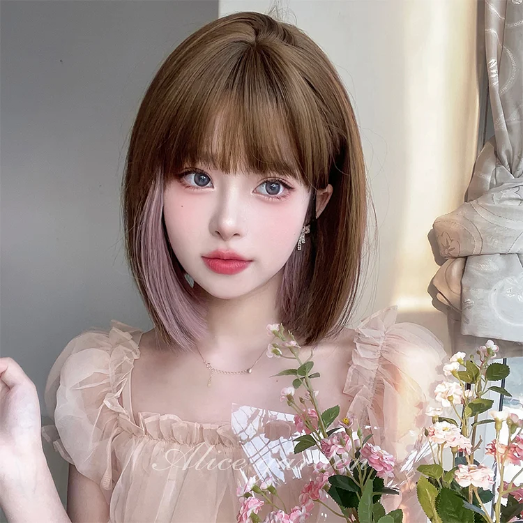 Casual Series Short Bob Style Brown Wig