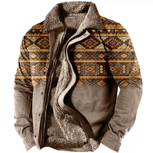 Men's casual thickened loose fashion pocket zipper jacket
