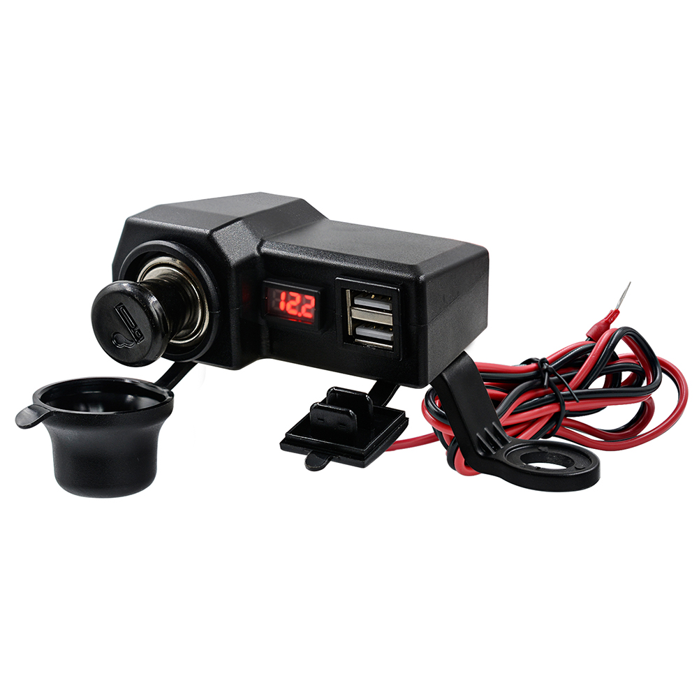 Motorcycle Dual USB Charger Cigarette Lighter Socket Outlet with Voltmeter, 501 Original
Motorcycle Dual USB Charger Cigarette Lighter Socket Outlet with Voltmeter, 501 Original