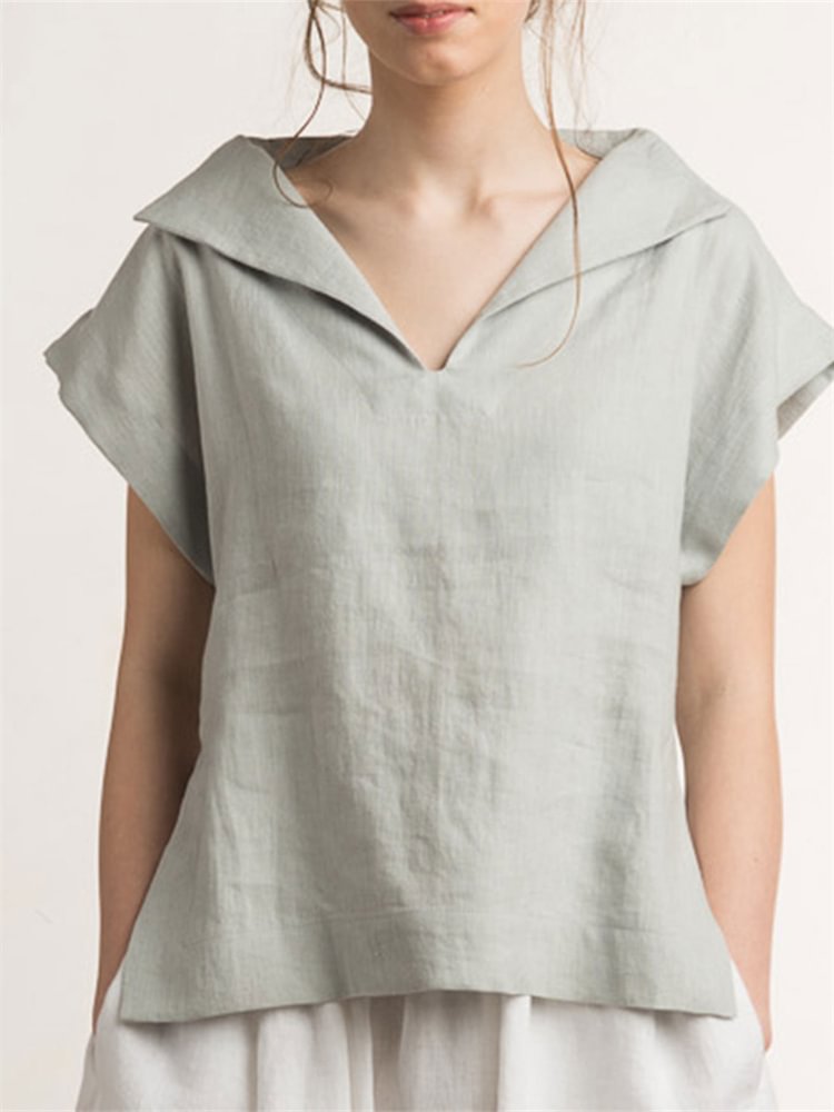 Simple Style Oversize V Neck Tunic