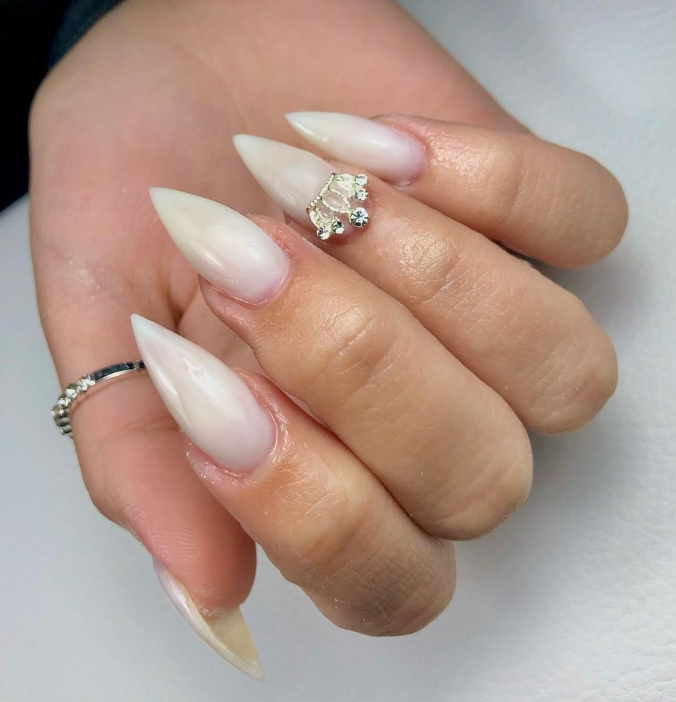 20 Elegant White Nail Designs To Copy  White acrylic nails, White gel  nails, White glitter nails
