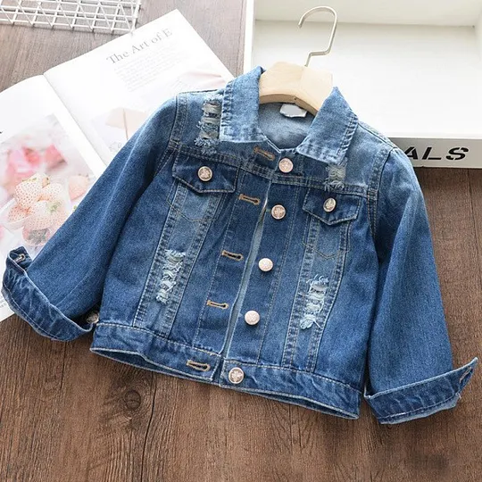 【18M-11Y】Girls Floral Ladybird Print Denim Jacket