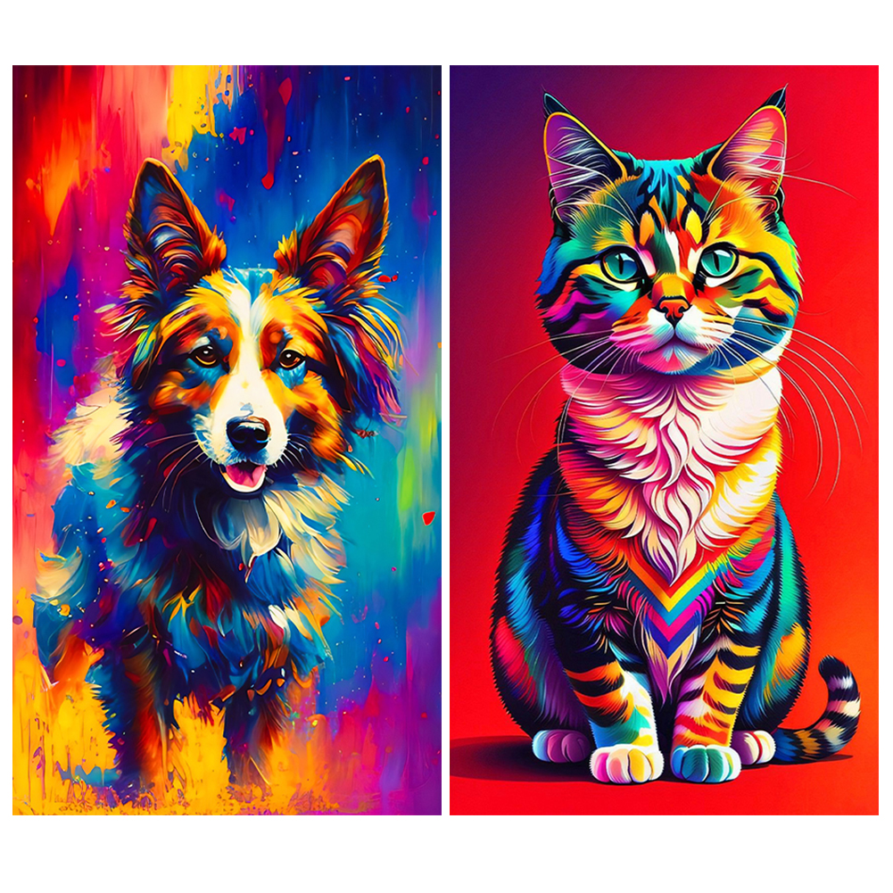 Full Round Drill Diamond Painting -Cats And Dogs - 30*40cm