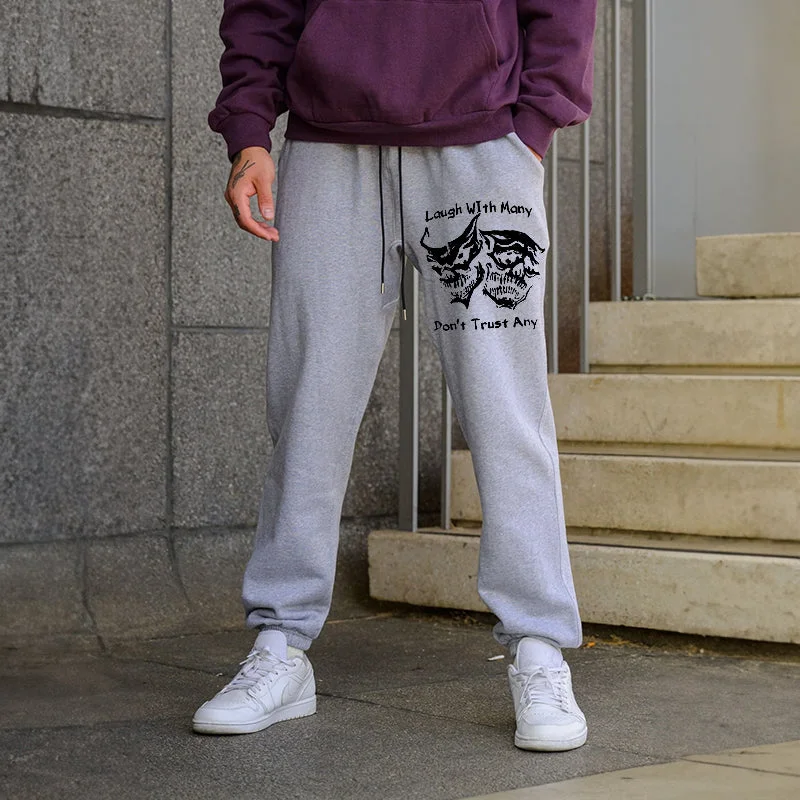 LAUGH WITH MANY DON'T TRUST ANY Men's Print Sweatpants