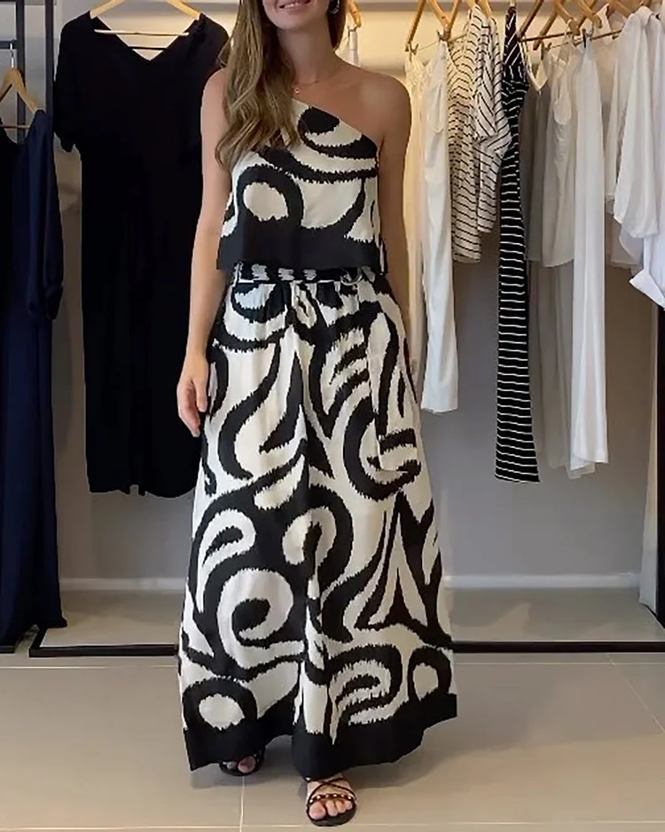All-in-one Fashion Print Long Jumpsuit