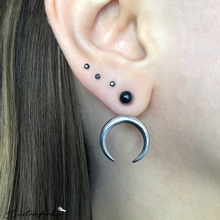 Moon Front And Back Earrings