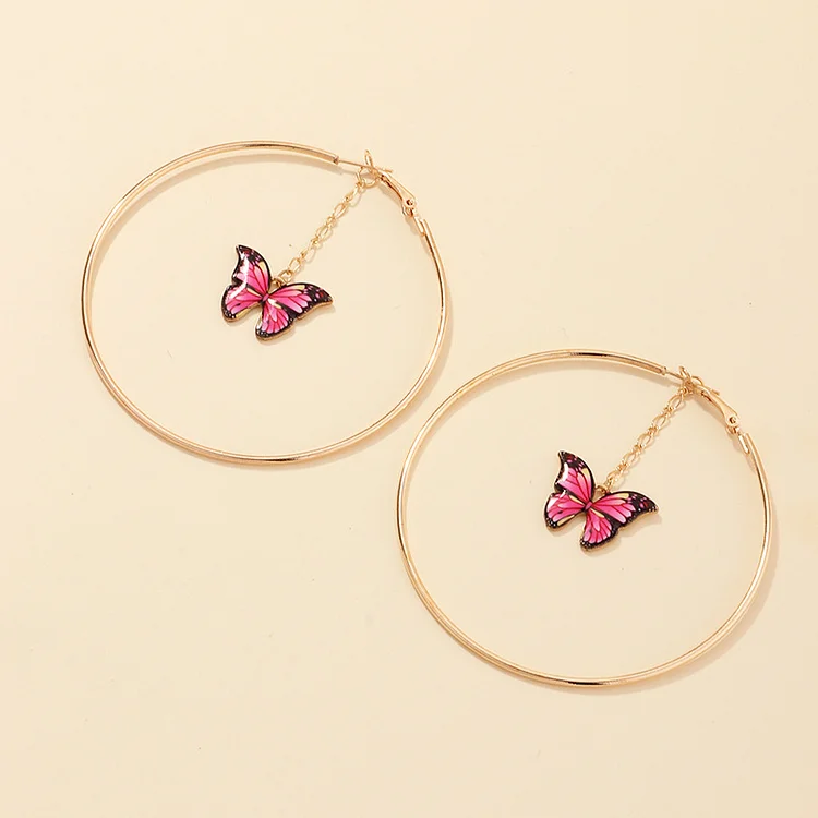 Ez2632 Ornament French Ring Hollow Stud Earrings Elegant Butterfly Earrings Nye Beads Original Earrings