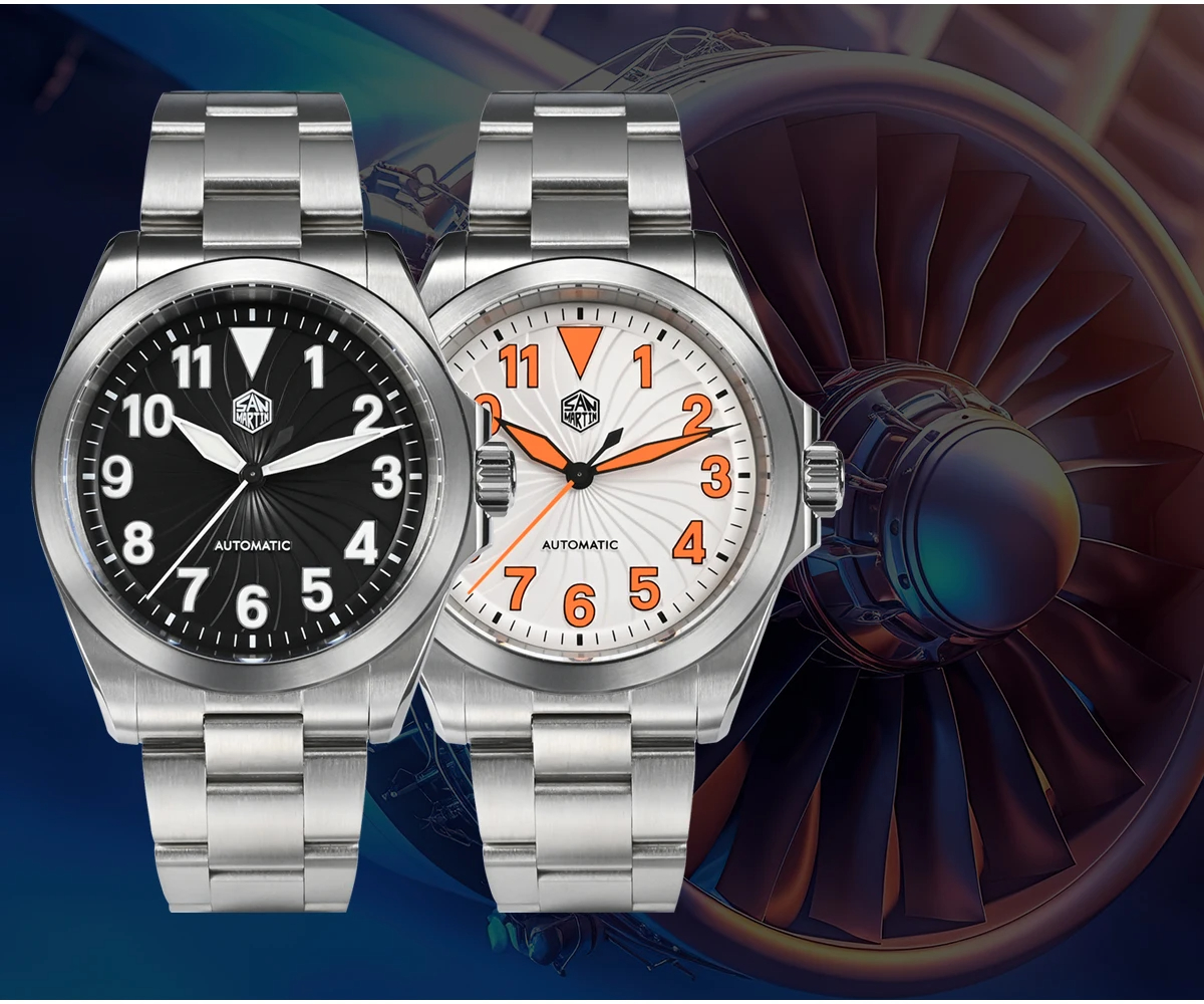 Elevate Your Style with the San Martin New Turbine Pilot Stainless Steel Men NH35 SN0132San Martin Watch San Martin Official Authorized StoreSan Martin Watches