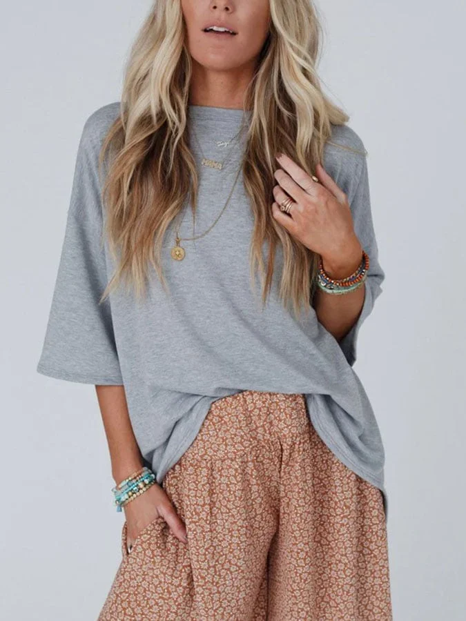 Women's Solid Color Casual Tops socialshop
