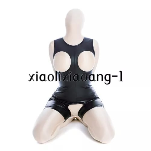 pornhint Pornhint Adjustable Leather Straitjacket High Cut Thong Open Crotch Bodysuit Binding Libido
