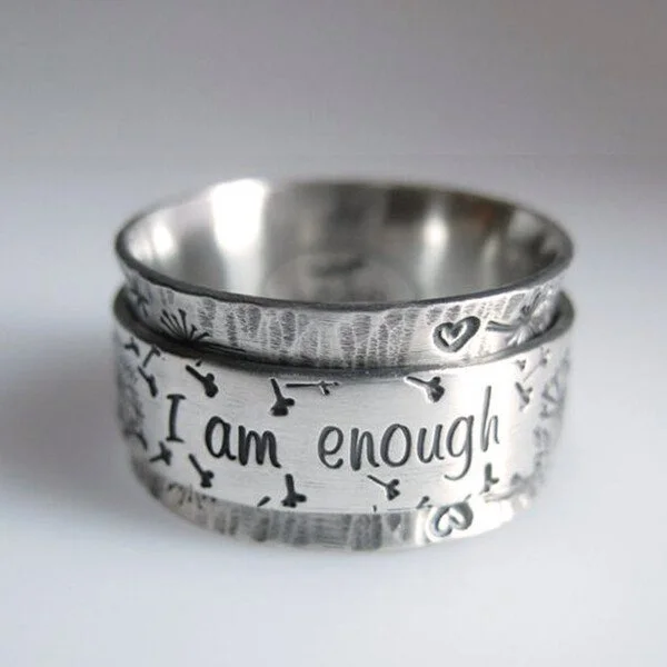 925 I Am Enough Ring Inspirational Ring